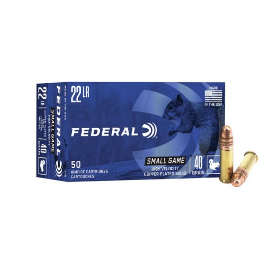 Federal Small Game CopperPlated Solid .22LR 40gr 
